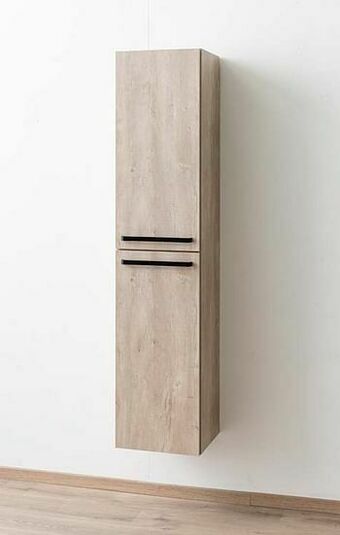 Zelfbouwmarkt Kolomkast Plato Eik Betonlook 40 X 34,6 X 180 Cm 2 Deuren - Greep Zwart aanbieding