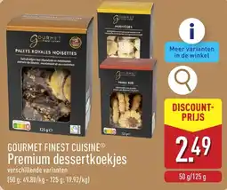 ALDI Gourmet finest cuisine premium dessertkoekjes aanbieding