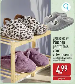 ALDI Pluchen pantoffels voor volwassenen aanbieding