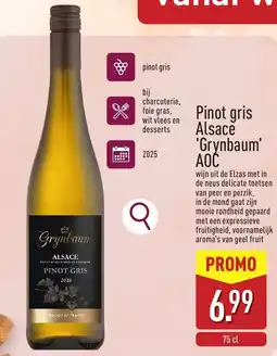 ALDI Pinot gris 'Grynbaum' AOC aanbieding