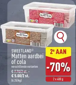 ALDI Matten aardbei of cola aanbieding