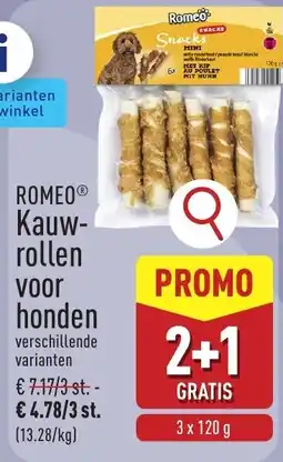 ALDI Romeo kauwrollen voor honden aanbieding