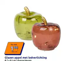 Action Glazen appel met ledverlichting aanbieding