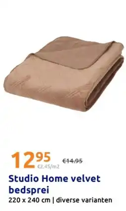 Action Studio Home velvet bedsprei aanbieding