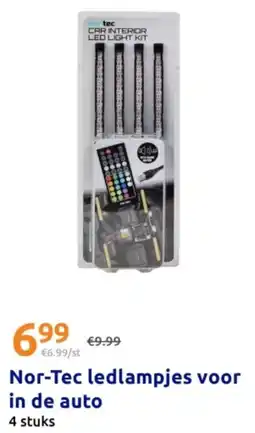 Action Nor-Tec ledlampjes voor in de auto aanbieding