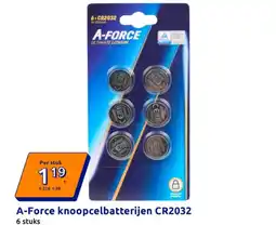 Action A-Force knoopcelbatterijen CR2032 aanbieding