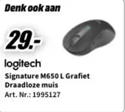 MediaMarkt Logitech Signature M650 L Grafiet Draadloze muis aanbieding