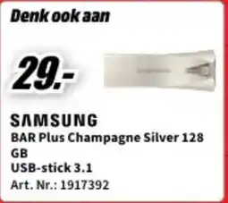 MediaMarkt SAMSUNG BAR Plus Champagne Silver 128 GB USB-stick 3.1 aanbieding