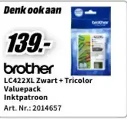 MediaMarkt Brother LC422XL Zwart + Tricolor Valuepack Inktpatroon aanbieding