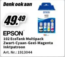 MediaMarkt Epson 102 EcoTank Multipack Zwart-Cyaan-Geel-Magenta Inktpatroon aanbieding