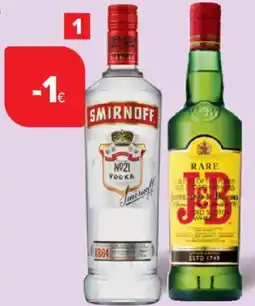Carrefour Market Wodka Original Smirnoff, whisky Original J&B en Baileys Original aanbieding