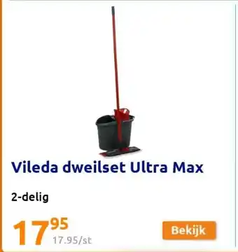 Action Vileda dweilset Ultra Max 2-delig aanbieding
