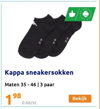 Action Kappa sneakersokken maten 35-46 3 paar aanbieding