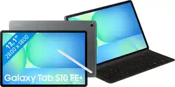 Coolblue Samsung Galaxy Tab S10 FE Plus 13,1 inch 256GB Wifi en 5G Grijs + Toetsenbord Hoes AZERTY aanbieding