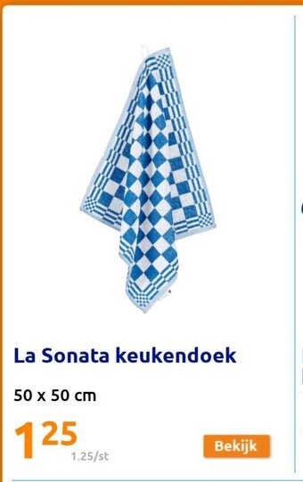 Action La Sonata keukendoek 50 x 50 cm aanbieding