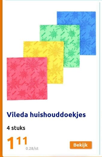 Action Vileda huishouddoekjes 4 stuks aanbieding