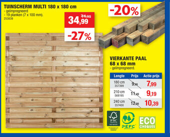 Hubo Tuinscherm multi 180 x 180 cm aanbieding