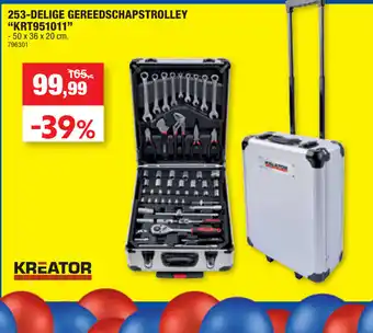 Hubo 253-delige gereedschapstrolley "KRT951011" 50 x 36 x 20 cm aanbieding