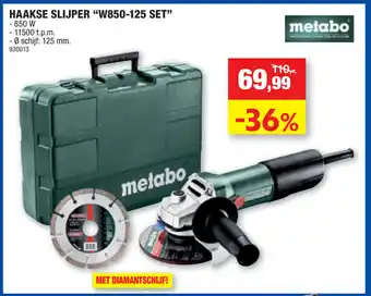 Hubo Haakse slijper "W850-125 set" 850 W aanbieding
