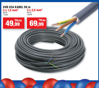Hubo XVB CCA kabel 50 m 3 x 1,5 mm aanbieding