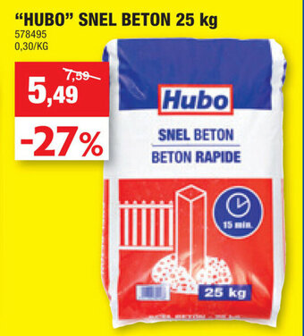Hubo Snel beton 25 kg aanbieding