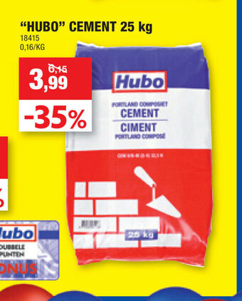 Hubo Cement 25 kg aanbieding