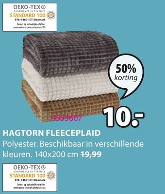 Jysk Hagtorn Fleeceplaid aanbieding