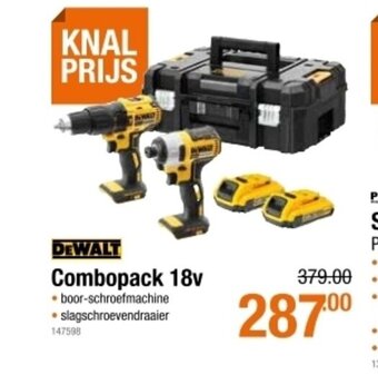 Cevo Dewalt Combopack 18v aanbieding