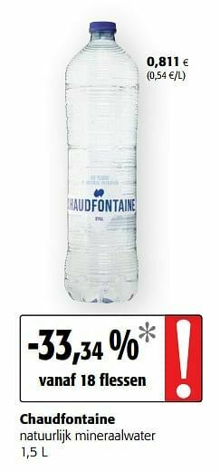 Colruyt Chaudfontaine natuurlijk mineraalwater aanbieding
