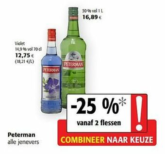 Colruyt Peterman alle jenevers aanbieding