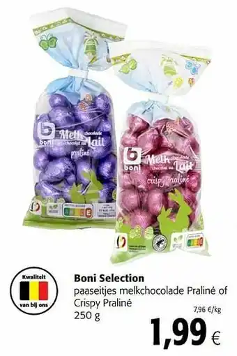Boni selection paaseitjes melkchocolade praliné of crispy praliné
