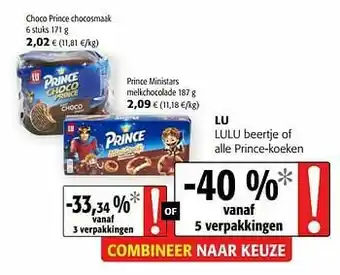 Colruyt Lu lulu beertje of alle prince-koeken aanbieding