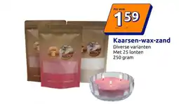 Action Kaarsen-wax-zand aanbieding