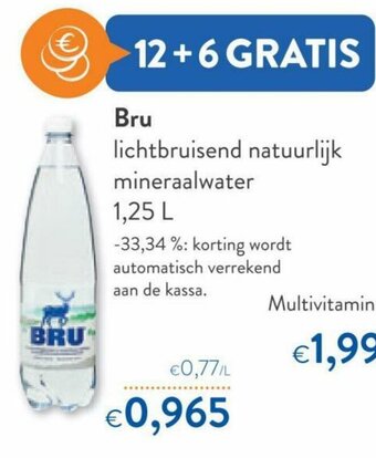 OKay Bru lichtbruisend natuurlijk mineraalwater 1,25 L aanbieding