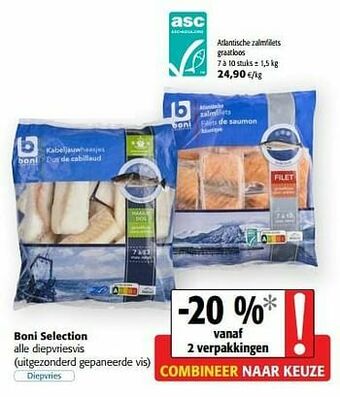 Colruyt Boni selection atlantische zalmfilets graatloos aanbieding