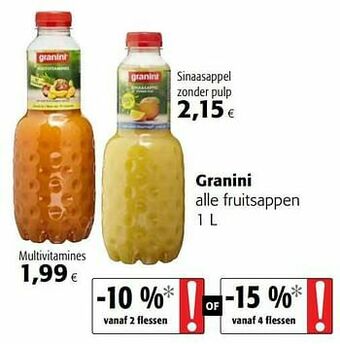 Colruyt Granini alle fruitsappen aanbieding