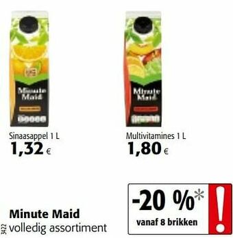 Colruyt Minute maid volledig assortiment aanbieding