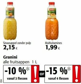 Colruyt Granini alle fruitsappen aanbieding