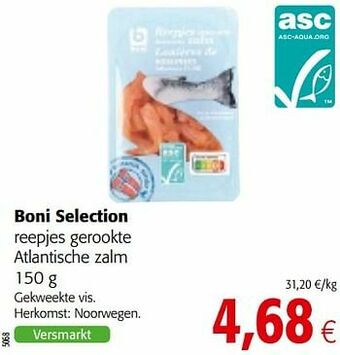 Colruyt Boni selection reepjes gerookte atlantische zalm aanbieding