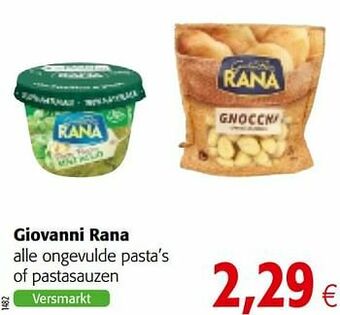 Colruyt Giovanni rana alle ongevulde pasta’s of pastasauzen aanbieding