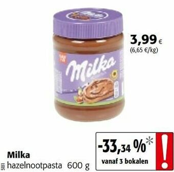 Colruyt Milka hazelnootpasta aanbieding