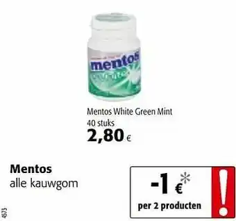 Colruyt Mentos white green mint aanbieding