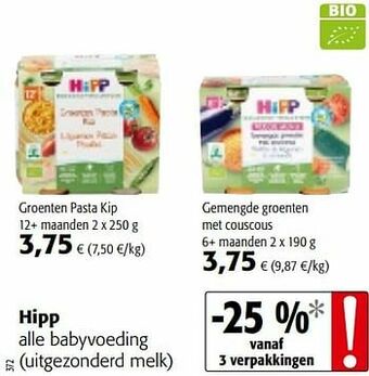 Colruyt Hipp alle babyvoeding aanbieding