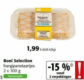 Colruyt Boni selection frangipanetaartjes aanbieding