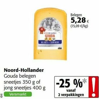 Colruyt Noord-hollander gouda belegen sneetjes of jong sneetjes aanbieding