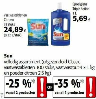 Colruyt Sun volledig assortiment aanbieding
