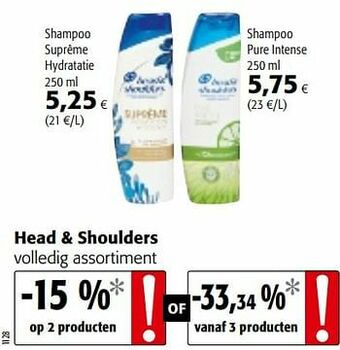 Colruyt Head + shoulders volledig assortiment aanbieding