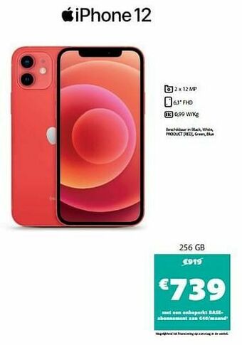 Base Apple iphone 12 256 gb aanbieding