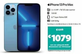 Base Apple iphone 13 pro max aanbieding