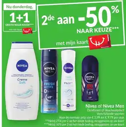 Intermarché Nivea of nivea men deodorant of doucheproduct aanbieding